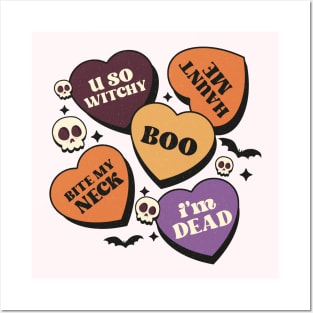 Boo Halloween Witchy Haunted Hearts Posters and Art